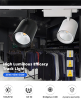 Projecteur LED sur rail haute puissance Qisen 2 fils 35W 45W 50W avec réflecteur chromé COB LED pour les fournisseurs d'installations industrielles
