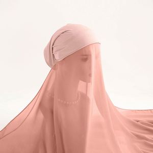 Voile instantané en mousseline pour femme, prêt-à-porter, avec sous-bonnet intégré, idéal pour la vente en gros et la personnalisation - Product Image 3