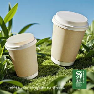 Factory Disposable Biodegradable <b>Double</b> <b>Wall</b> Hot <b>Coffee</b> Paper <b>Cup</b> Multiple Color Drinking Craft Water Based Aqueous Coating <b>Cup</b> - Product Image 4