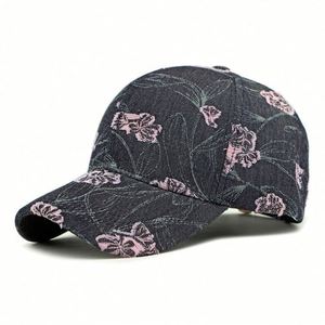 Nueva Gorra de Béisbol de Moda para Mujer, Estilo Étnico, con Flores Jacquard, Portátil, para Deportes al Aire Libre, con Serigrafía, de Mezclilla, para el Sol - Product Image 4