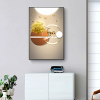 Tableau Mural en Porcelaine Cristal Peinture Murale Géométrique Abstraite Moderne pour la Décoration Intérieure du Salon