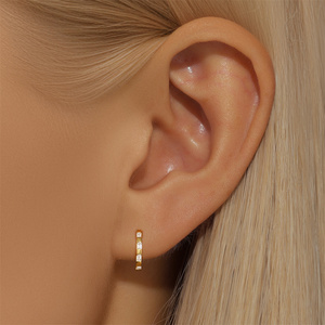 <b>Hoop</b> <b>Earrings</b> Classic Daily Wear 18K Gold Plated 925 Long Tassel <b>Earrings</b> - Product Image 6
