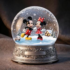 Boule <span class=keywords><strong>de</strong></span> neige lumineuse <span class=keywords><strong>de</strong></span> marque Snow Globe, motif souris <span class=keywords><strong>de</strong></span> dessin animé, en verre et résine, idéale pour la décoration <span class=keywords><strong>de</strong></span> table <span class=keywords><strong>de</strong></span> Noël et la maison, cadeau. - Product Image 3