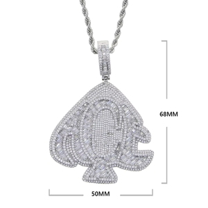 Collar con colgante de letra inglesa New Heart de cobre, estilo Hip Hop, para hombre, venta al por mayor, para comercio exterior europeo-americano - Product Image 5