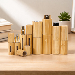 Bottiglia per Profumo in Bambù con Fondo Spesso e Stampa Serigrafica, Stile alla Moda, Tappo in Legno, per Feste, Viaggi e Regali - Product Image 1