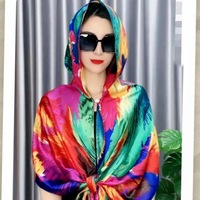 Koreanischer Stil Sommer Neuheit Cashew-Blumen-Sonnenschutz-Hut mit Schal, vielseitig einsetzbar, dünn, modisch, ethnisch, Polyester, Herren