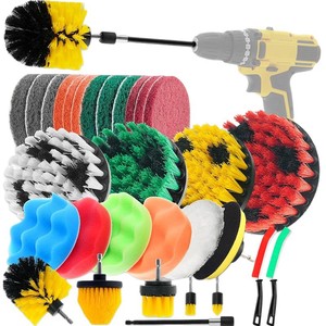 Juego de cepillos para lavado de autos, 35 piezas, accesorios para taladro eléctrico, almohadilla para encerar, esponja, kit de limpieza de grietas para limpieza de vehículos - Product Image 2