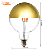Shineu G95 G125 Ampoule LED à filament E26 DC avec télécommande, blanc chaud 2700K Ra85, globe rétro Edison, lustre suspendu, certifié CE
