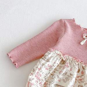 Ropa de Bebé para Primavera y Otoño, Mono de Manga Larga con Estampado Floral para Niña, Estilo Casual con Botones, Traje para Cumpleaños al Aire Libre - Product Image 6