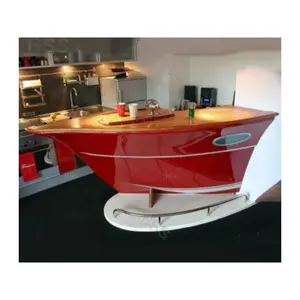Барная стойка для ночного клуба Ship, цена, современный стиль, современное качество, красная лодка, форма, Мраморная древесина, небольшая барная стойка для ночного клуба