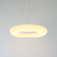 Jpungsun Lustre à anneau blanc laiteux translucide moderne Lampe suspendue de salle à manger Lampe suspendue nordique créative