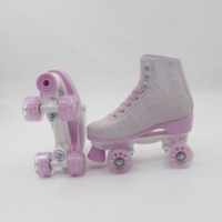 Vente en gros Nouveau modèle de patins à roulettes à talon haut avec roues roses Chaussures de skate clignotantes pour enfants