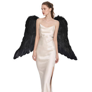 COSplay grandi <span class=keywords><strong>ali</strong></span> d'<span class=keywords><strong>angelo</strong></span> nero bianco <span class=keywords><strong>L</strong></span> dimensioni <span class=keywords><strong>ali</strong></span> <span class=keywords><strong>di</strong></span> piume naturali per feste Cosplay spettacoli teatrali <span class=keywords><strong>di</strong></span> Halloween - Product Image 2