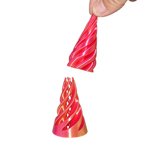 Giocattolo Antistress Stampato in 3D, Cono a Spirale Bicolore, Puzzle Intrecciato, Decorazione da Scrivania per Adulti e Adolescenti, Unisex, in Plastica - Product Image 1
