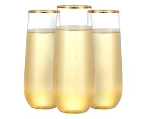 Flûtes à <span class=keywords><strong>champagne</strong></span> en plastique sans pied, recyclables, sans BPA et incassables Verres à griller jetables en plastique transparent de 9 oz - Product Image 5