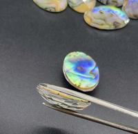 Cabochons à facettes de forme ovale en coquille d'ormeau de haute qualité avec cristal pour la fabrication de bijoux