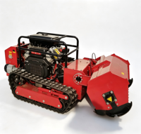 Tondeuse à gazon télécommandée, moteur diesel 23HP, portée de 800M, 35 °   Broyeur à fléaux pour la coupe de paillis en pente pour vergers et fermes