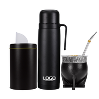 Tasse à gourde Imperial Mate personnalisée avec couvercle de fermeture Flacon thermos de 1000ml Récipients à thé Yerba Mate et ensemble de paille Bombilla