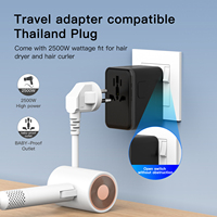 Adaptateur de voyage universel avec rallonge USB PQ, adaptateur de voyage multi-prises, adaptateur de voyage multi-prises pour le monde entier