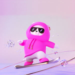 Ornements coulissants d'ours de planche à roulettes montés sur voiture de vente chaude, figurines de dessins animés, ornements d'écran de contrôle central créatifs - Product Image 4