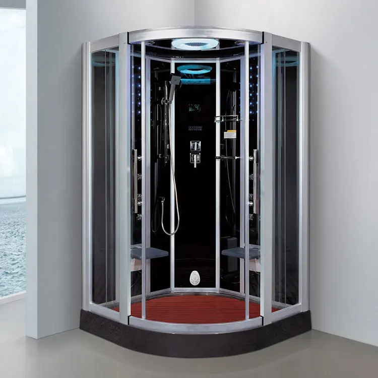 Modern design blue color glass 2 people new commercial steam shower room