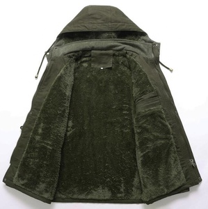 Giacca Casual in cotone di media lunghezza giacca a vento da <span class=keywords><strong>uomo</strong></span> giacca Parka in <span class=keywords><strong>pile</strong></span> spessa lavata <span class=keywords><strong>con</strong></span> <span class=keywords><strong>cappuccio</strong></span> staccabile - Product Image 2
