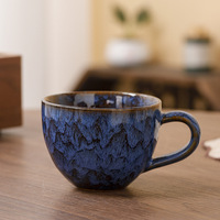 250-270ML traditionnel rétro personnalisé fait au four en céramique thé tasse à café coloré petit déjeuner tasse pour Latte lait-marbre cadeaux
