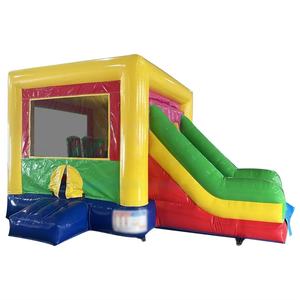 Colorido pequeño tobogán inflable seco Combo Multi Hue diseño centro de juegos tamaño compacto niños patio trasero entretenimiento - Product Image 1