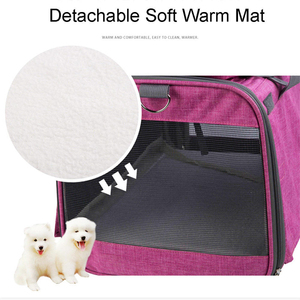 Sac de transport pour animaux de compagnie à roulettes amovibles, respirant, pliable, pour chiens et chats, pour petits animaux - Product Image 6