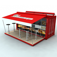 Maison conteneur préfabriquée de 10, 20, 30 ou 40 pieds pour glacier/boutique/fast-food/cuisine extérieure/restaurant conteneur/bar conteneur