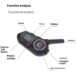 Casque de moto V2.0 avec kit microphone, étanche IPX-6, double connexion, prise en charge FM et partage de musique - Product Image 2