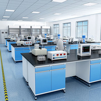 Mesa de Laboratorio de Resina Fenólica con Estructura de Acero para Laboratorio Central de Química y Biología, Modelo Chemical Island
