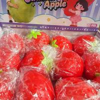 Jouet Squishy Fraise Changeant de Couleur, Doux, Simulation de Fruit, Anti-Stress, Jouet Sensoriel pour Enfants, Amusant