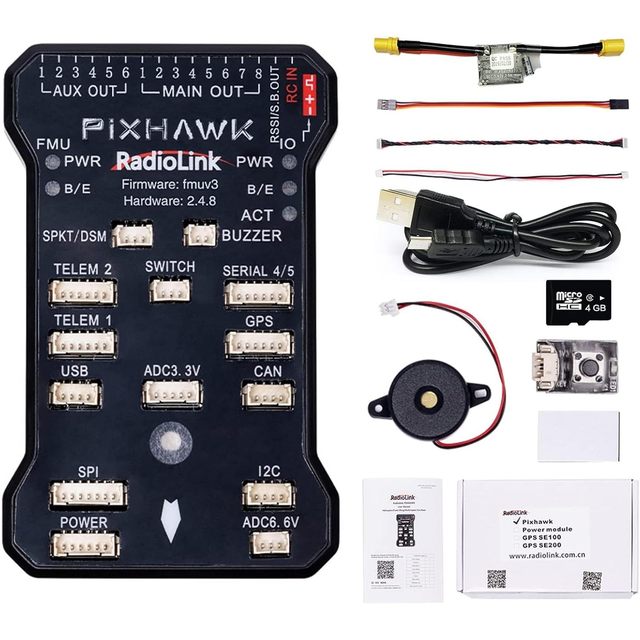 Radiolink PIXHAWK 2.4.8 Flight Controller 8 PWM Channel Support OSD Data Telemetry FC with 2S-12S Power Module for RC Drones