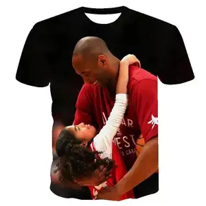 Camiseta de manga corta Unisex, camiseta negra con estampado Digital 3D de Mamba Bryant Gigi, para aficionados al baloncesto, holgada e informal, envío gratis
