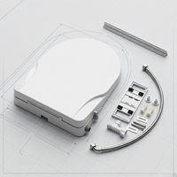 Accessoire de bidet mécanique en matériau robuste, forme D, moderne, pour l'hygiène personnelle, installation facile en DIY, couvercle à fermeture douce, eau