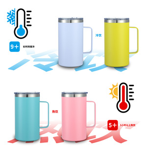 Qianchuan 24oz Coffee Mug With Handle 304 Stainless Steel Double Wall Insulated Cup Office Use Custom Color Available - Product Image 4