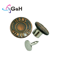 Boutons et rivets en jean de haute qualité avec logo personnalisé faisant la machine Accessoire amovible Bouton en laiton en jean pour jean