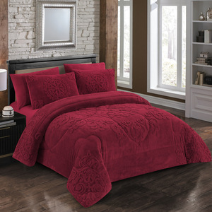 طقم صوف الجاكار القطني مكون من ست قطع لحاف متعدد الأغراض دافئ للشتاء-وسادة بلون ثابت للاستخدام المنزلي والتجارة الخارجية - Product Image 4