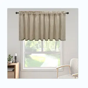 短蕾丝装饰窗帘透明厨房窗帘18英寸长小2面板窗帘