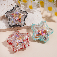 Perles acryliques transparentes en forme d'étoile creuse avec confettis, paillettes, perles et bordures en strass pour la création artisanale