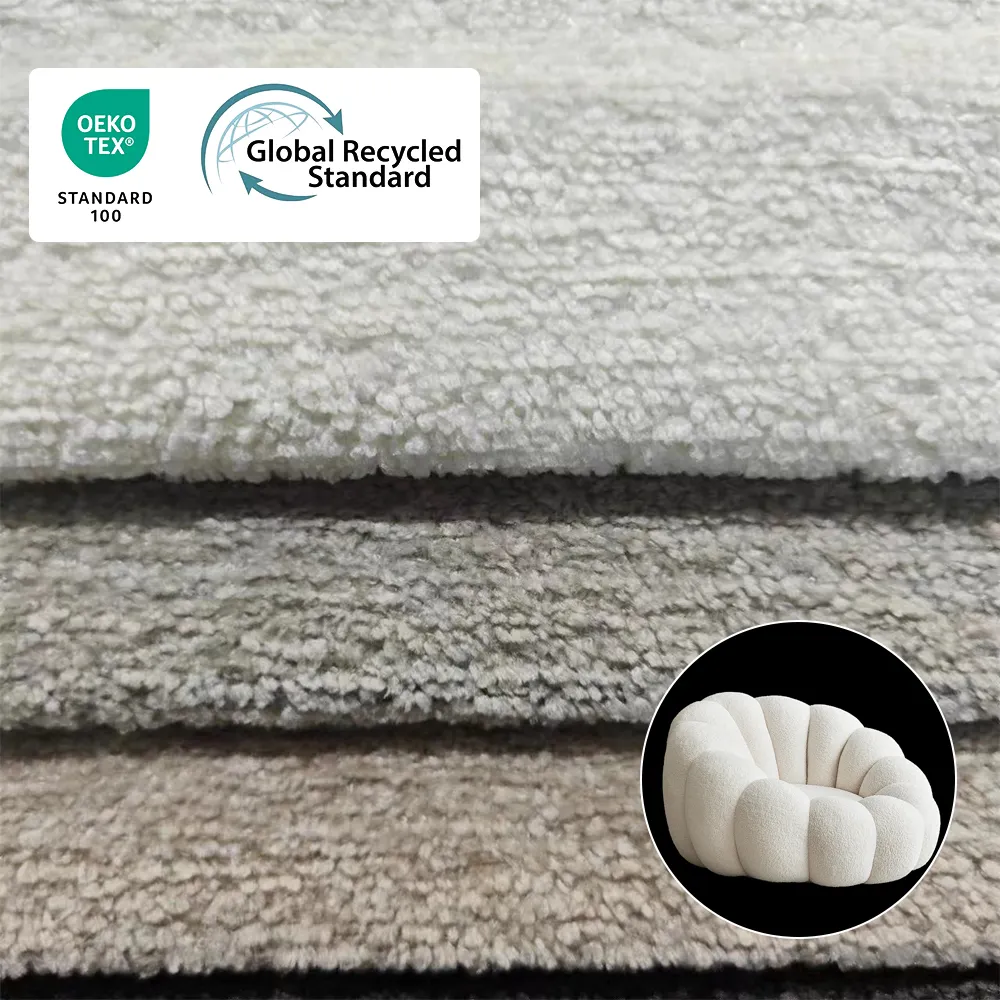Ücretsiz örnek ev iç Deco tekstil kalın Polyester dokuma kadife polar şönil kumaş kanepe mobilya döşeme için