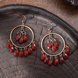 Pendientes Largos de Estilo Vintage <span class=keywords><strong>para</strong></span> Mujer, Pendientes de Aro Redondos con Filigrana, Pendientes Grandes y Coloridos Estilo Gitano <span class=keywords><strong>para</strong></span> Mujer - Product Image 6