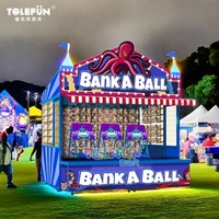 Jeux de compétition de stand de fête foraine en plein air Tolefun CE, défi de lancer de panier, jeu de lancer de balle, matériel en bois et en métal pour parc d'aventure