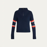 Pull coupe ajustée avec lettres en jacquard tricoté sur mesure Pull à quart de fermeture éclair pour femmes Pull en tricot pour femmes Pull personnalisé