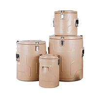 Seau isotherme commercial portable pour la restauration, baril isotherme en acier inoxydable pour aliments chauds et froids