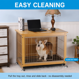 Jaula <span class=keywords><strong>de</strong></span> madera para perros para uso doméstico, con área <span class=keywords><strong>de</strong></span> baño separada, caseta interior para Shiba Inus, perros pequeños/medianos, para todas las estaciones, fabricada en China, tipo <span class=keywords><strong>de</strong></span> cierre - Product Image 2