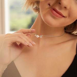 Regalo de fiesta de Boda nupcial, collar con colgante de flecha y Perla de Plata de Ley 925 chapado en rodio con incrustaciones de circón de lujo para mujer - Product Image 4