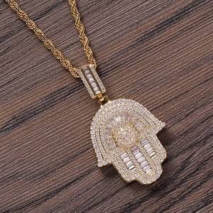 <span class=keywords><strong>Collana</strong></span> Hip-Hop <span class=keywords><strong>con</strong></span> Pendente <span class=keywords><strong>Mano</strong></span> <span class=keywords><strong>di</strong></span> <span class=keywords><strong>Fatima</strong></span> in Rame Intarsiato <span class=keywords><strong>con</strong></span> Zirconi, Gioiello alla Moda - Product Image 5