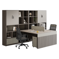 Escritorio Doble/Cuádruple Moderno y Sencillo con Gabinete Alto para Oficina Financiera, para Dos Personas, Supervisor